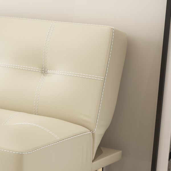 White PU Leather Folding Couch Bed For Home Bedroom