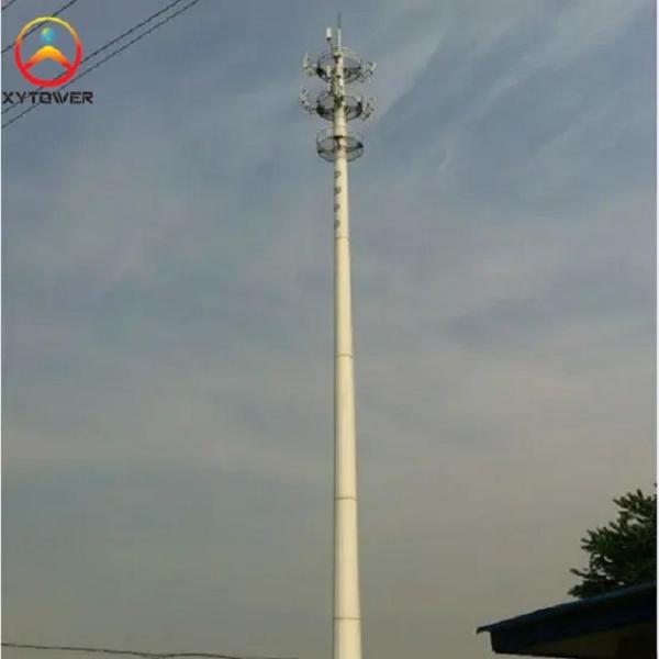 Galvanized Steel Tube Self Supporting AntennaTelecommunication Monopole with Multi-platform