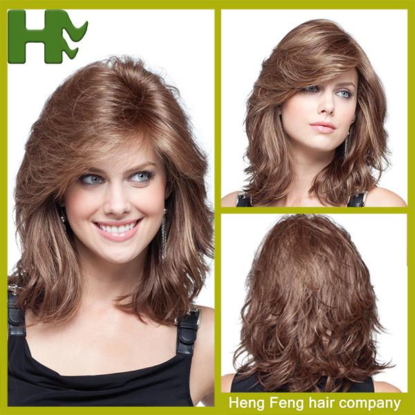 Heat Resistant Long Synthetic Wigs / Women Natural Curly Wig For Women