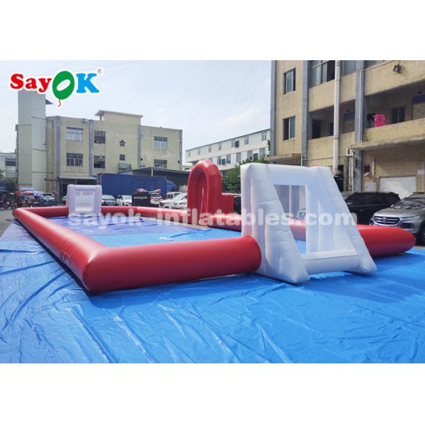 dos jogos infláveis vermelhos dos esportes de encerado do PVC de 20*8m campo de futebol exterior