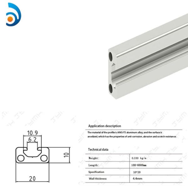 1020 Industrial Aluminum Profile T5 T6 Aluminum Alloy Profile