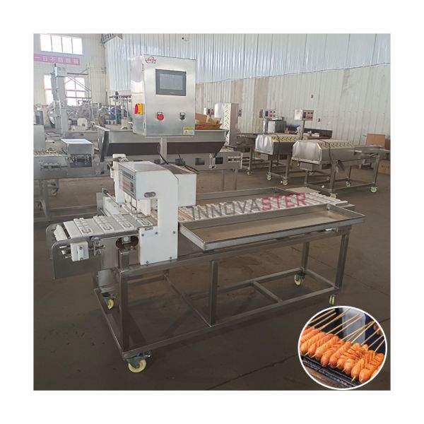 Automatic Restaurant Electric Seafood Shrimp Meat Pork Kabab Skewer Machine