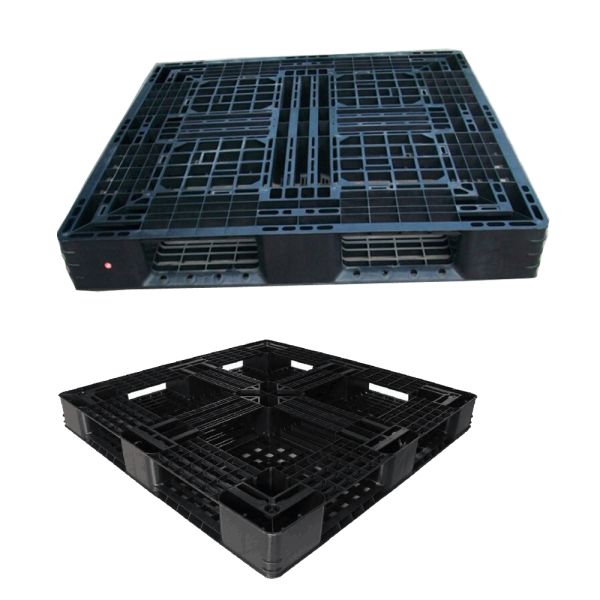 black recycled material used plastic pallet one time used pallet disposable pallet