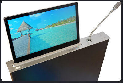 Почищенный щеткой алюминиевый Retractable монитор для комнаты видеоконференции