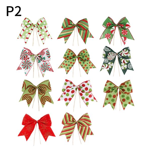 Poliéster/yute Arcos de cinta de borde de alambre rojo para la decoración del árbol de Navidad en 2024