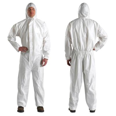 Disposable white micro porous coverall with hood,S-XXL,against dust and oil,Tyvek function