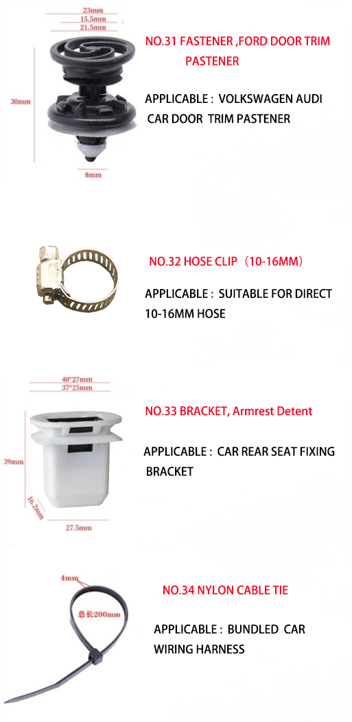 Car Door Bumper Car Repair Parts Automotive Nylon Plastic Rivet Clips