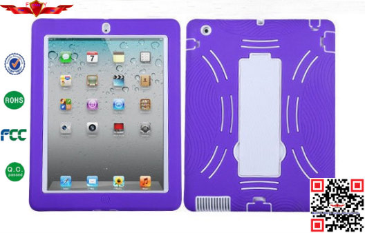 100% Brand New Import Silicone+PC Hybrid Hard Cover Case For Ipad Mini 2 With Stand