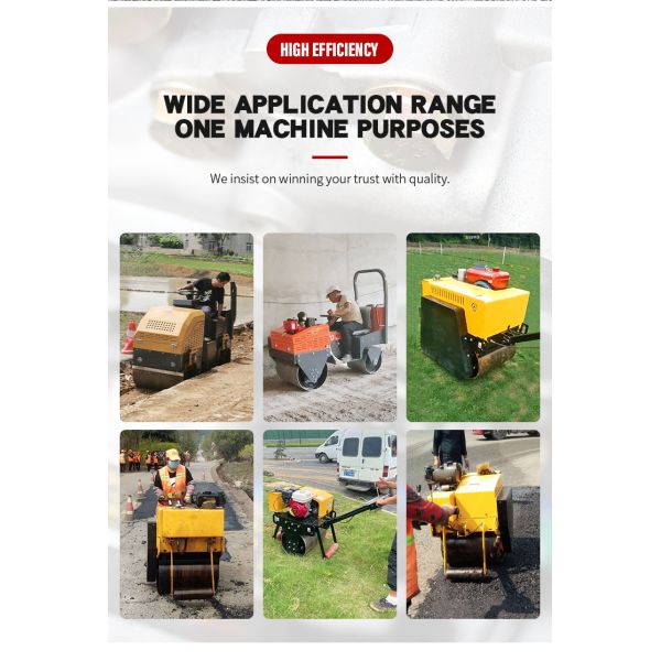 Мини двойной барабанный вибрационный дорожный роликовый компрессор для уплотнения земли асфальтом 0,7 тн
