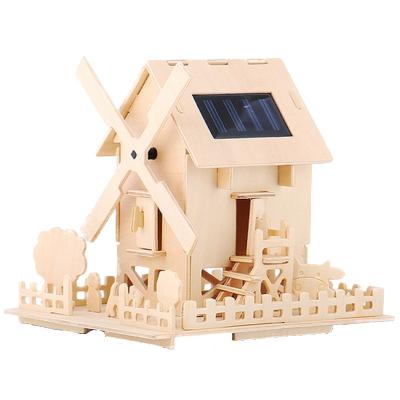 Small Solar Educational Toys Mini Wooden Playground Toys Science Kits