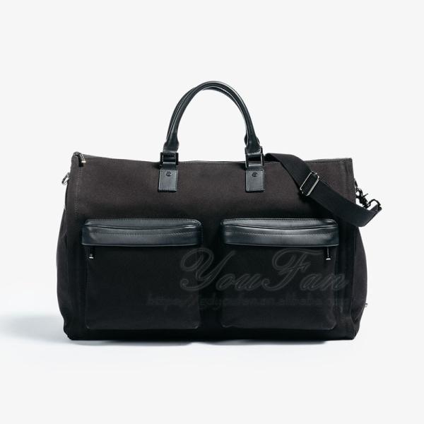High End Travel Garment Bag , Waxed Canvas Weekender Garment Duffel Bag