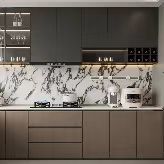 High End Modern Style Luxury Kitchen Island Cabinet Full Melamine Kitchen Cabinet Set