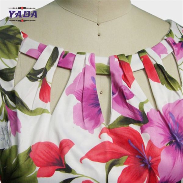 Элегантная модная шея цветочная печатная рубашка с бодиконом классические женские костюмы с низкой ценой