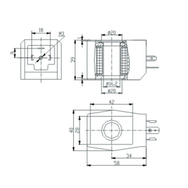 Энергосберегающая катушка соленоида 12в 24вДк для воды/газа/гидравлического клапана соленоида