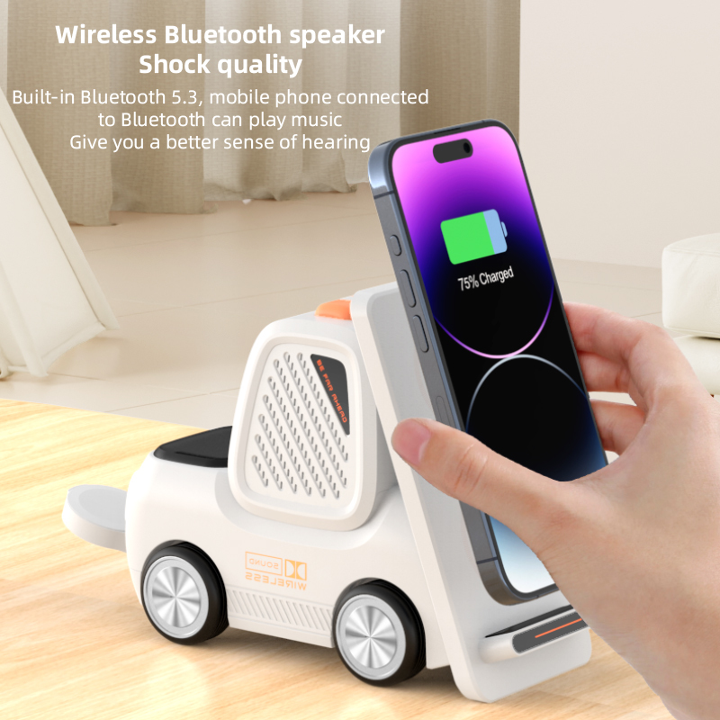 Standard Charging Multifunction Wireless Charger Featuring USB-C Input Interface and Customizable Logo Print or Laser for Versatile