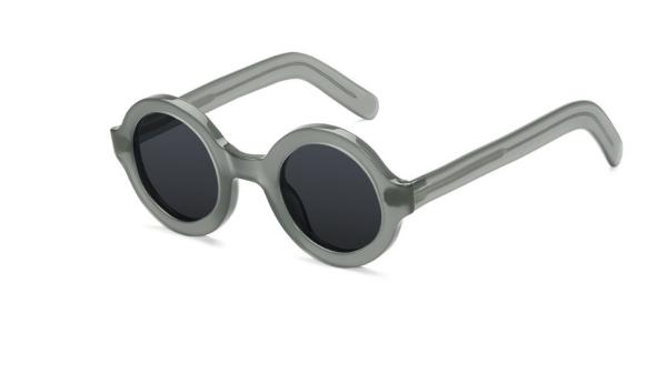 Acetate Polarized Sunglasses Women Men Round Transparent  clear Sun Glasses fashion Unisex eyewear brand design frame