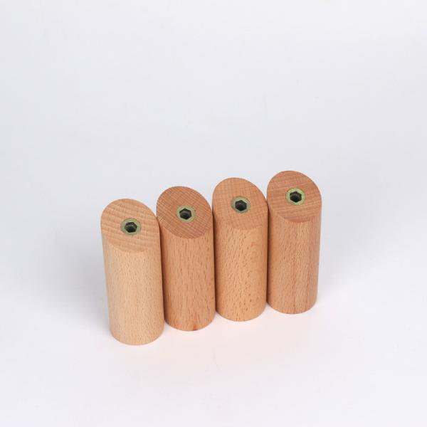 Natural Wood Wall Mounted Coat Hooks Set of 4