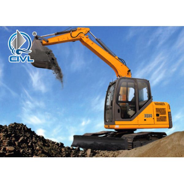 Hydraulic Crawler Excavator Bucket 0.34m³ / XE80 Excavator For Construction Operating Weight 7460kg