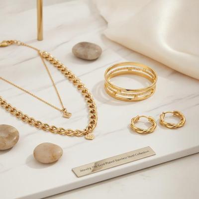 Jewelry 18k Gold Plated Stainless Steel Jewelry Fashion Trendy Durable Collection Suitable for Versatile Stylish Outfits