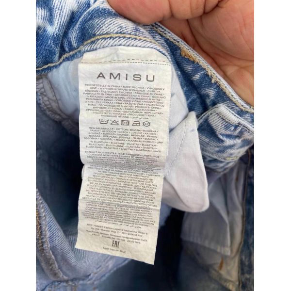 99% Cotton 1% Elastane Light Blue Ripped Jeans Womens High Waisted