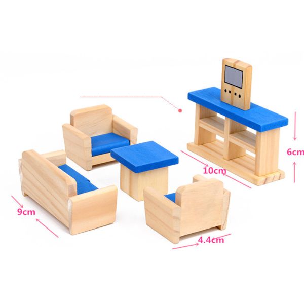 Аксессуары кукольного домика Diy классической 26CM деревянной мебели дома кукол миниатюрные