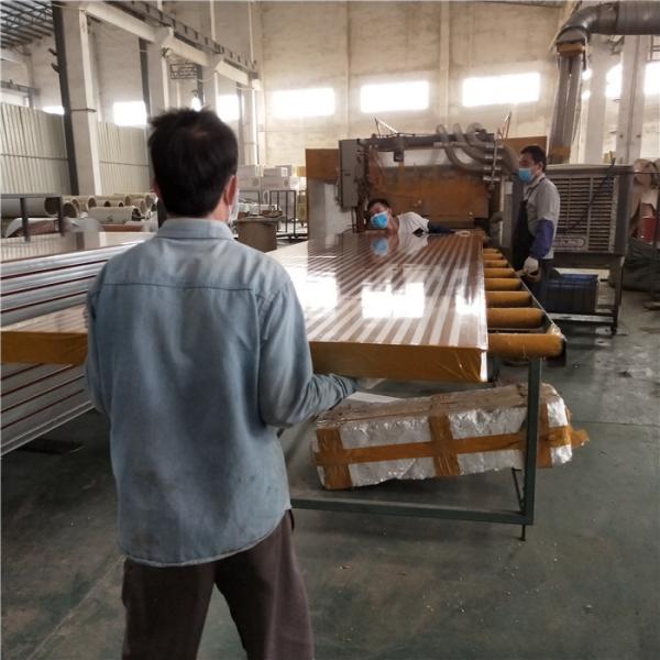 75mm fireproof 0.426mm wood grain steel rock wool sandwich wall panel with 60kg density