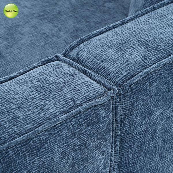 Curved Boucle Fabric Compressed Sofa L Shaped High Density Foam For Living Room