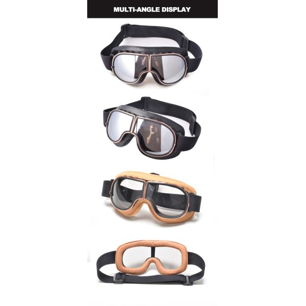 Customized Logo Accepted Metal Frame Vintage Motocross Goggles for Motorcycle Riding