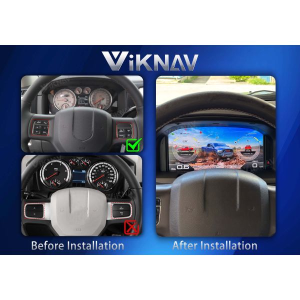 VIKNAV Цифровой кластерный автомобиль скоростной счетчик для Dodge Ram 1500 2500 3500 2008-2012