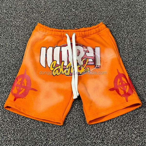 Custom Shorts Jogging Acid Wash Vintage Streetwear Screen Printing French Terry Shorts Sport Basketball Shorts for Men Cotton
