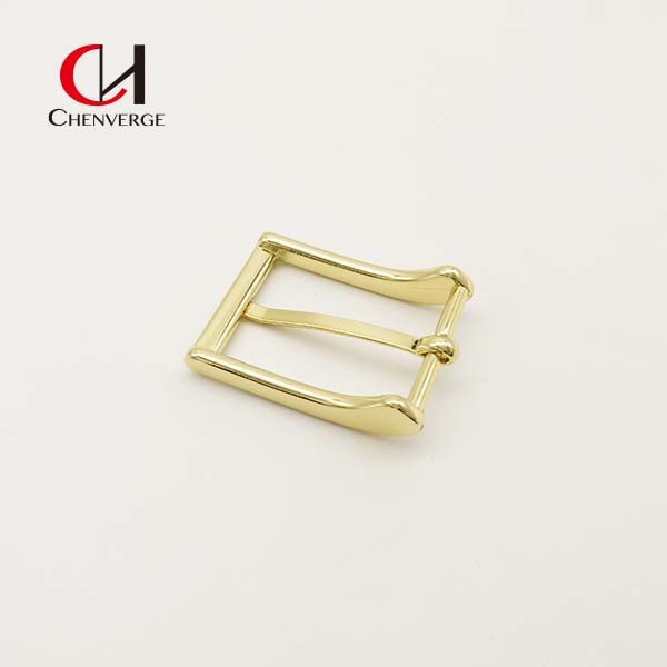 Rustproof 25.2g Gold Square Belt Buckle , Wear Resistant Heel Bar Belt Buckle