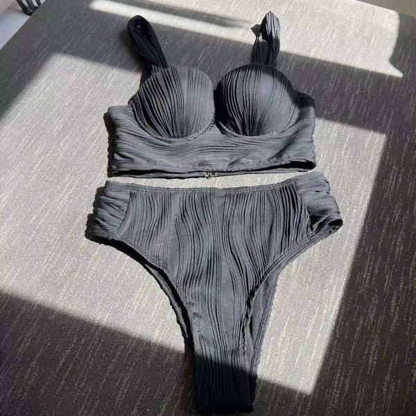 Бикини Waisted трудной ткани Swimwear бикини чашки двухкусочной особенной тонкое высокое белое