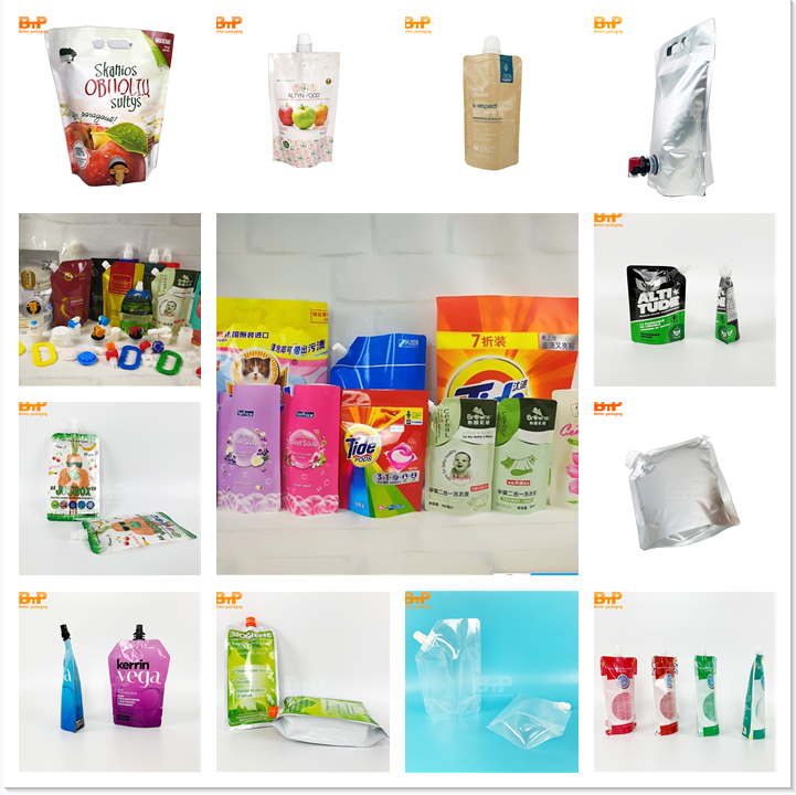 Drinking Spout Pouch Bag with Logo Customized  for Liquid Beverage Pouch Shampoo Refill Sub-packaging