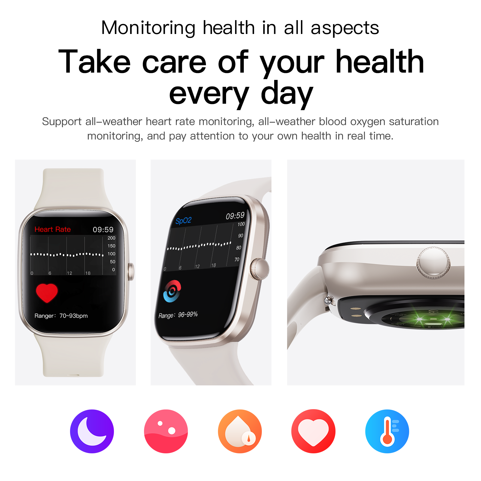 Coeur Rate Waterproof Smartwatch With ECG de sport et tension artérielle