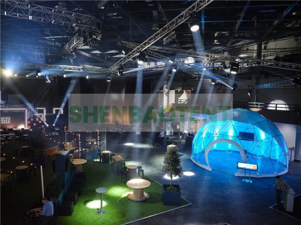 Transparent Geodesic Event Dome Tent With Round Door Frame PVC For Events