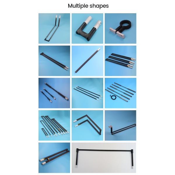 1600°C Max Temp Silicon Carbide Heating Elements with High Oxidization Resistance and Customized Sizes for Industrial Furnaces