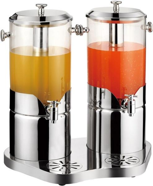 Stainless steel juice dispenser for double tank