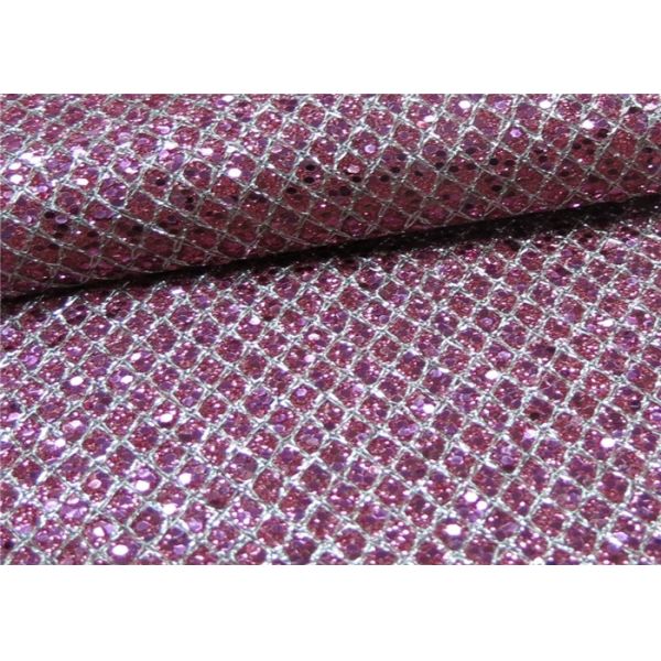 Soft Handfeeling Glitter Mesh Fabric Design Pu Synthetic Leather For Shoe