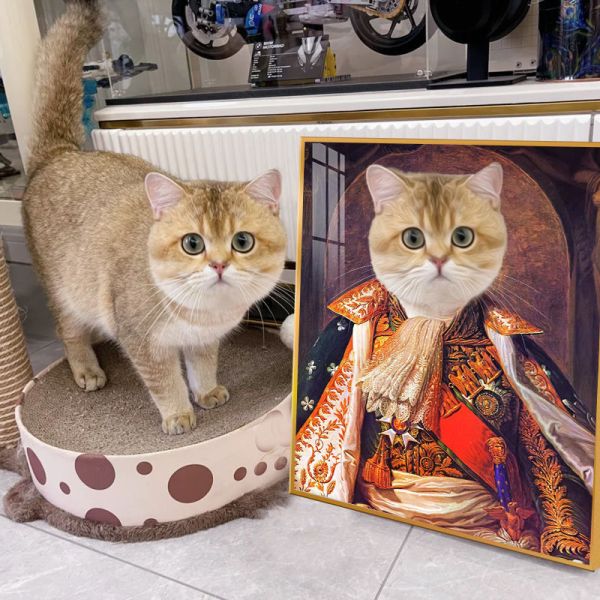 Pet Portrait Aluminum Alloy Photo Frame Customized Keepsake Souvenir for Dogs and Cats