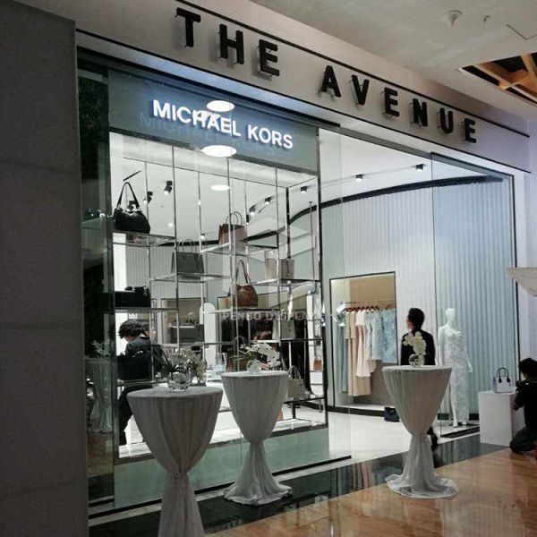 16mm Thick MDF Bag Display Shelf For Shop EPE Cotton Packaging