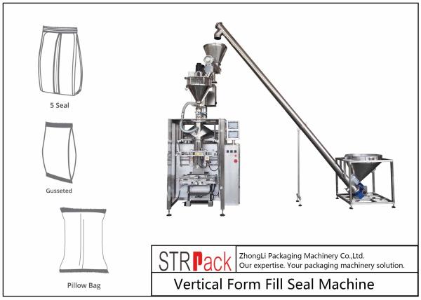 Auger Filler Powder Packaging Machine 6KW 220V PLC Servo System With Auger Powder Filling Machines