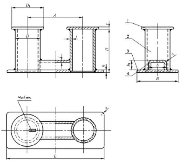 Тип пал GB/T 554 c стальной двойной Bitt с узким низкопробным кораблем буксируя оборудование