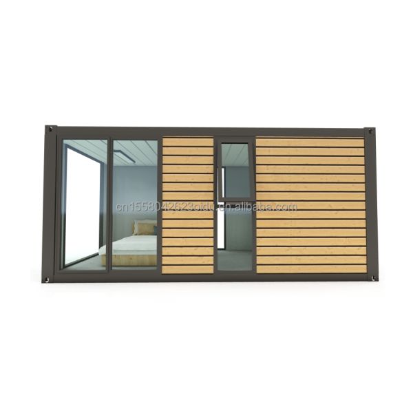 Chambres préfabriquées de conteneurs de 20 pieds 40 pieds Design moderne Chambres préfabriquées de couleur en bois pour couples Familles Hôtels en plein air