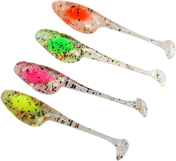 4.5cm 0.9g Fishing Lure Kit TPE Material Soft Fishing Lures T Tail Paddle Crappie Shad