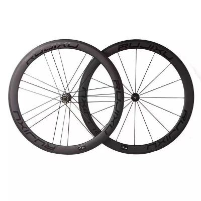Toray Customized V Brake Wheelset Carbon Racing Bike Wheels 50mm Tubeless