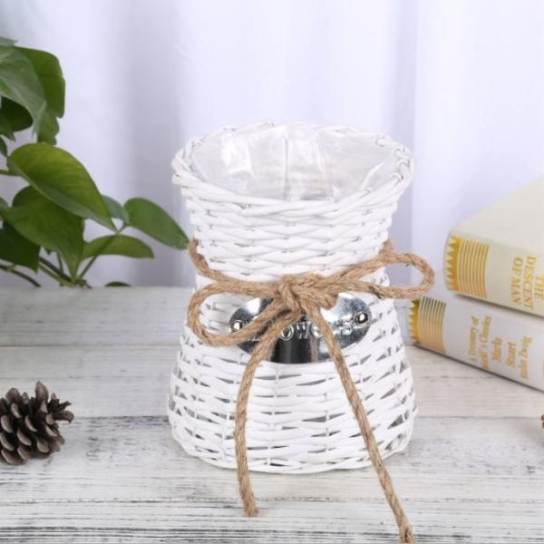 Creative Wicker Flower Basket Hand-Woven Flower Vase Living Room Decoration Small Storage