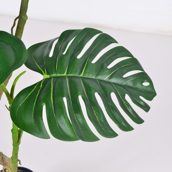 Handmade Plastic Artificial Monstera Plant Wind Resistance