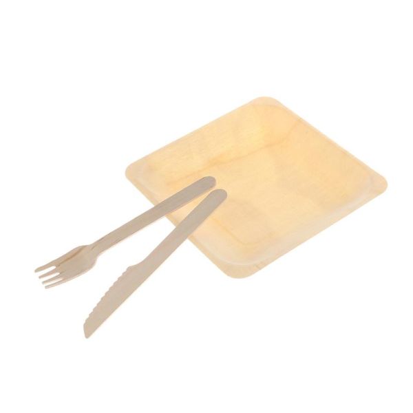 Utensilios de madera de la consumición del vajilla de la BARBACOA del abedul amistoso disponible biodegradable de Eco