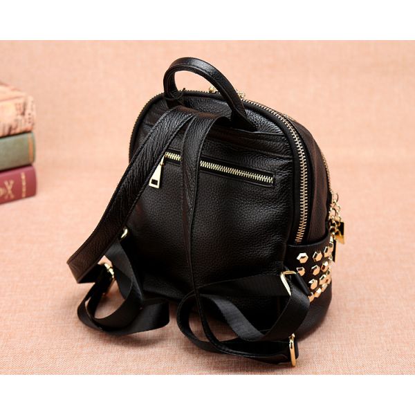 Fashion Pu Rivet Backpack Preppy Style For Women Bag