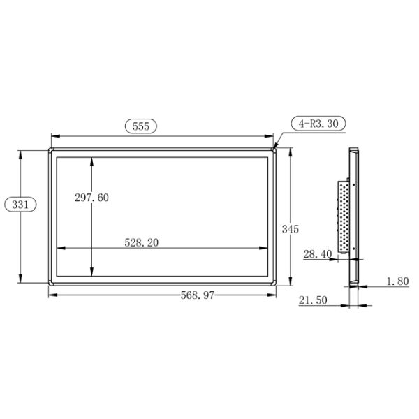 23.8 inch Closed Industrial PC Monitor Advertisement Playback High-Definition Display